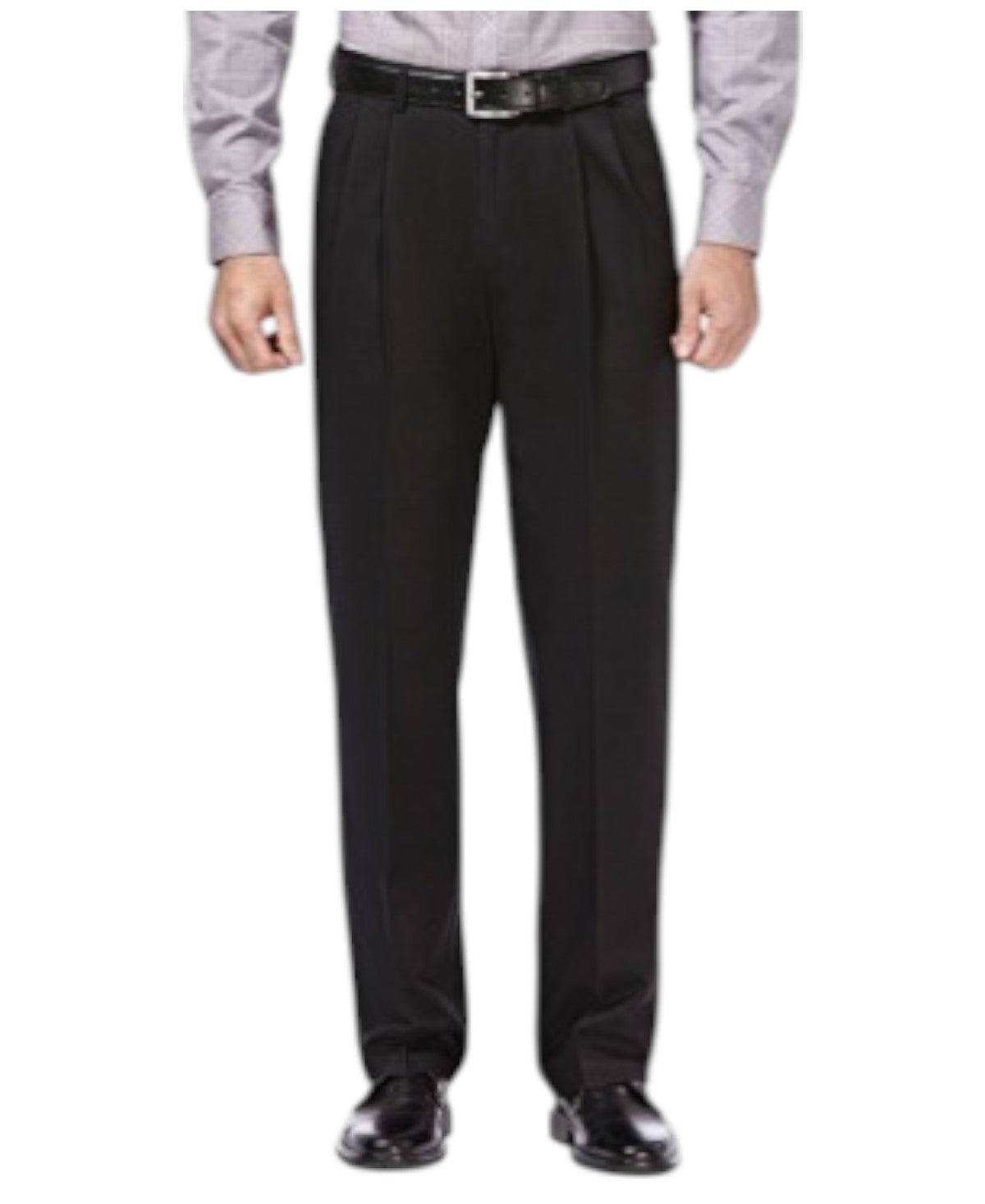 Haggar Mens Classic Fit fit Dress Pants 36 / 29 Black Solid Stretch