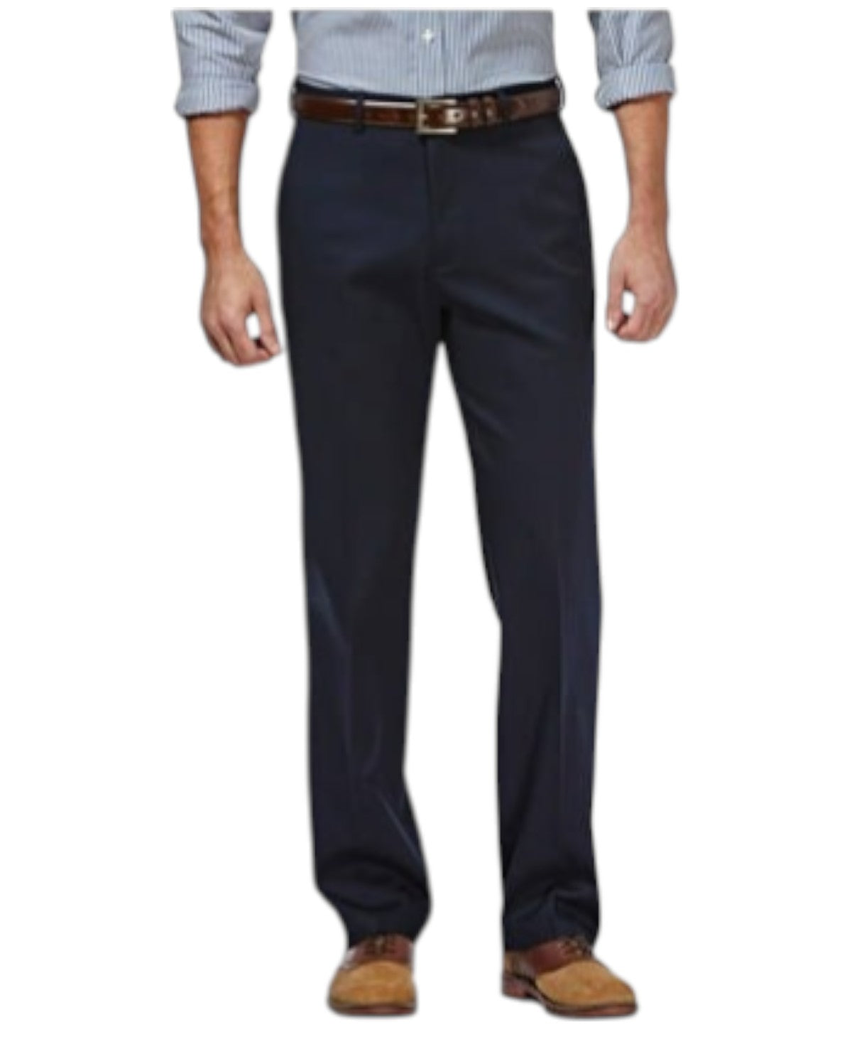 Haggar Mens Classic fit Dress Pants 36 / 34 Blue Solid Stretch