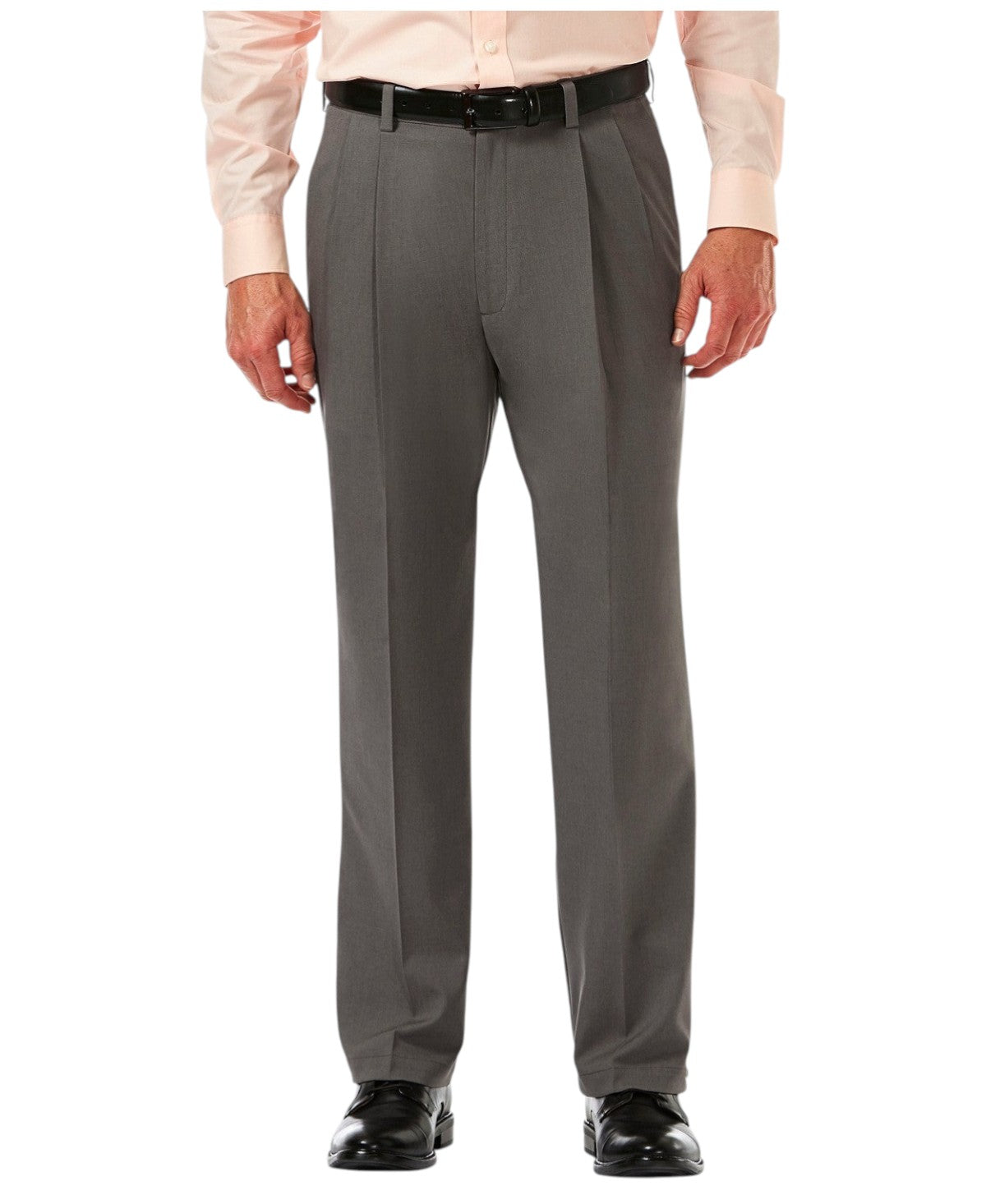 Haggar Mens Classic Fit fit Dress Pants 38 / 29 Charcoal Grey Solid Stretch