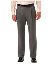 Haggar Mens Classic Fit fit Dress Pants 38 / 29 Charcoal Grey Solid Stretch