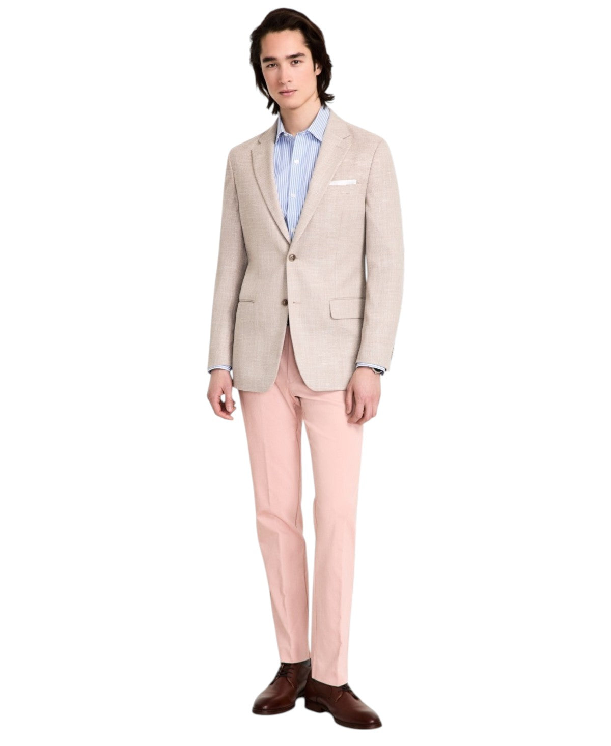 Tommy Hilfiger Mens Modern fit Sport Coat Blazer 40 R Beige Solid Stretch