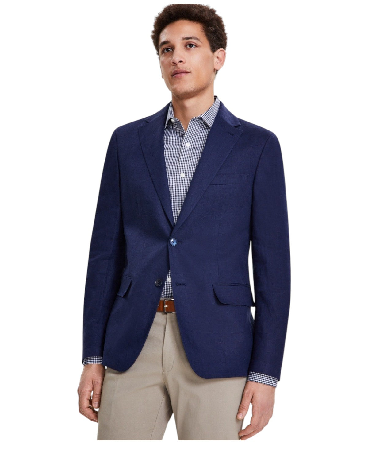Tommy Hilfiger Mens Modern fit Sport Coat Blazer 40 S Navy Blue Solid Stretch