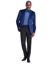 Alfani Mens Slim fit Velvet Sport Coat Blazer 38 R Blue Solid Stretch
