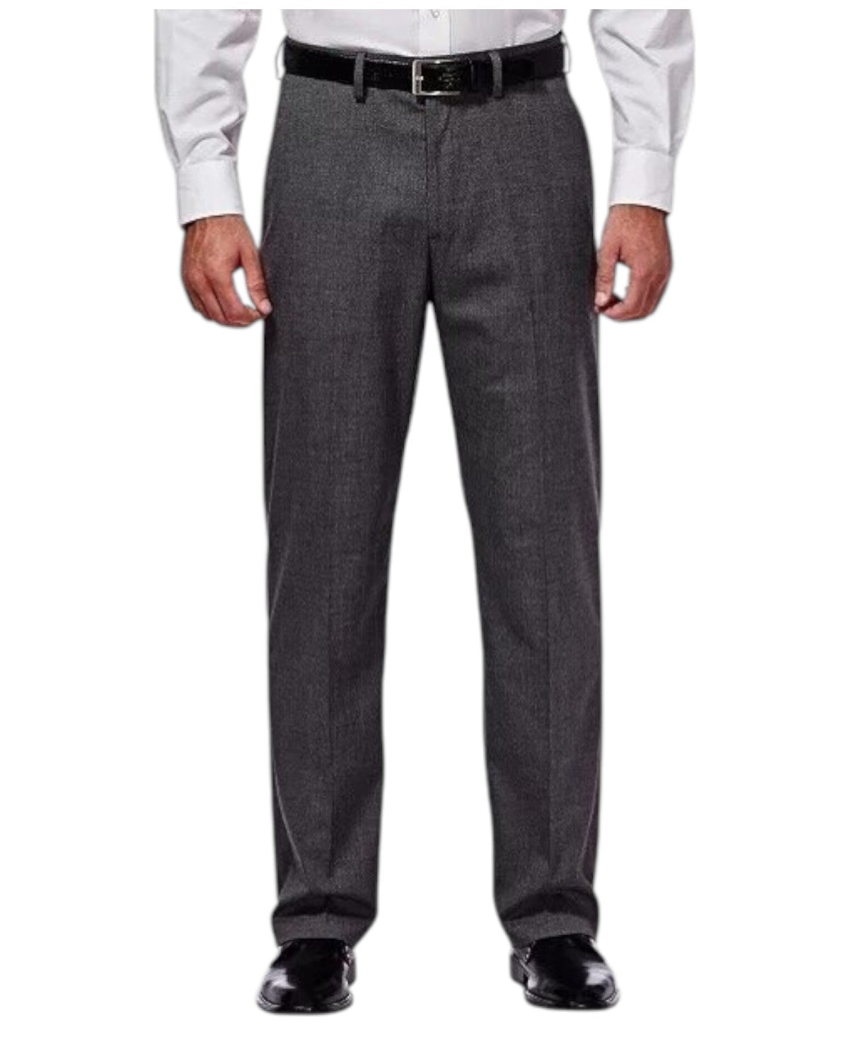 Haggar Mens Classic Fit fit Dress Pants 34 / 30 Charcoal Grey Solid Stretch