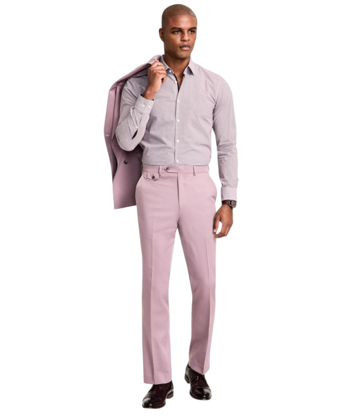 Tayion Mens Regular fit Dress 44 / 30 Purple Solid
