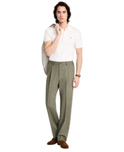 Tommy Hilfiger Mens Relaxed fit Dress Pants 40 / 34 Olive Green Solid Stretch