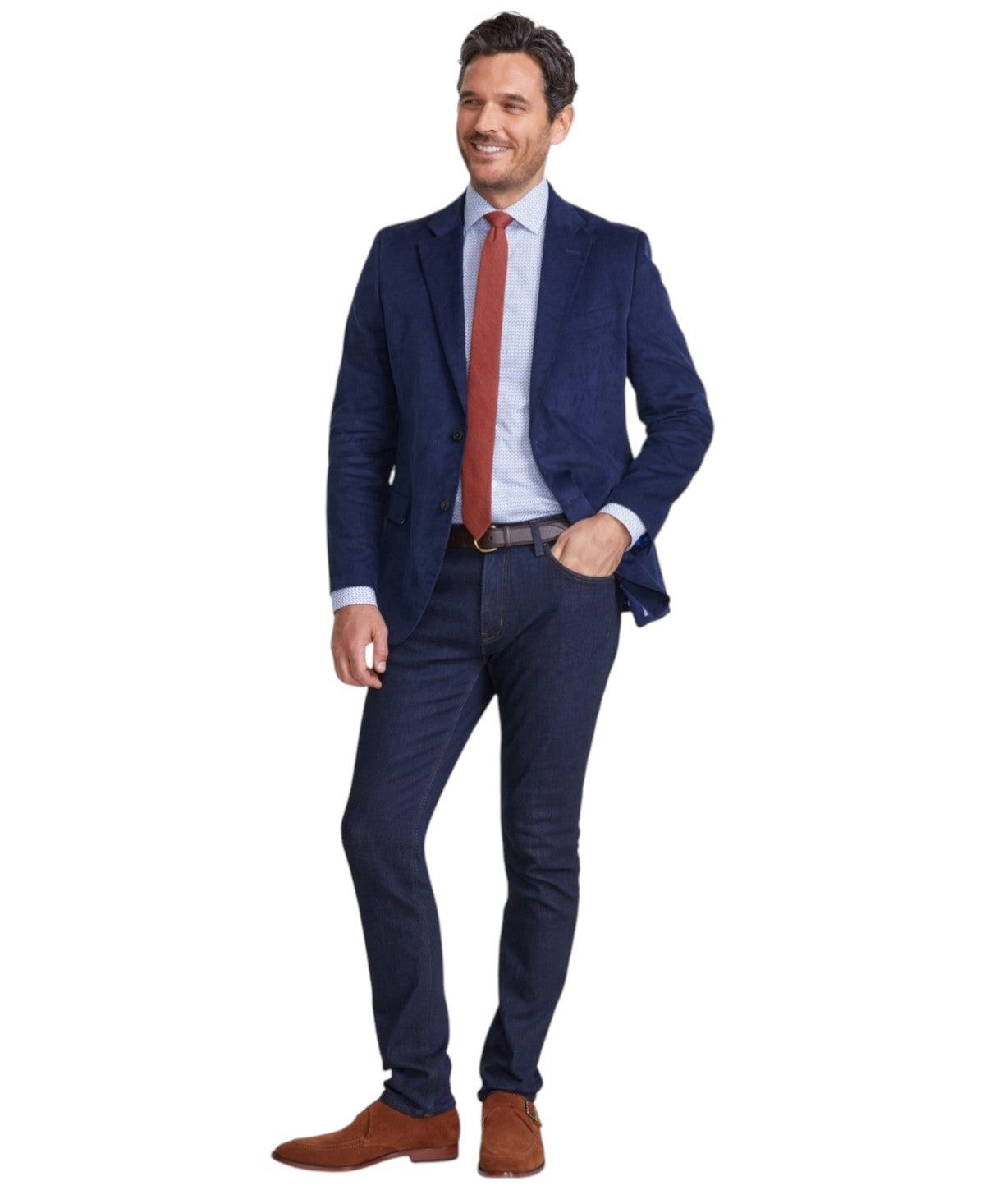 Nautica Mens Modern fit Corduroy Sport Coat Blazer 42 R Navy Blue