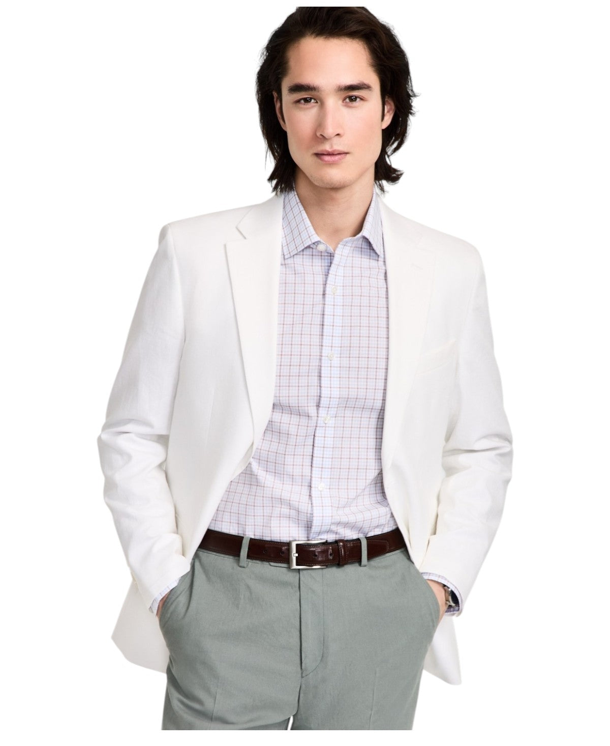Tommy Hilfiger Mens Modern fit Sport Coat Blazer 36 R White Solid Linen