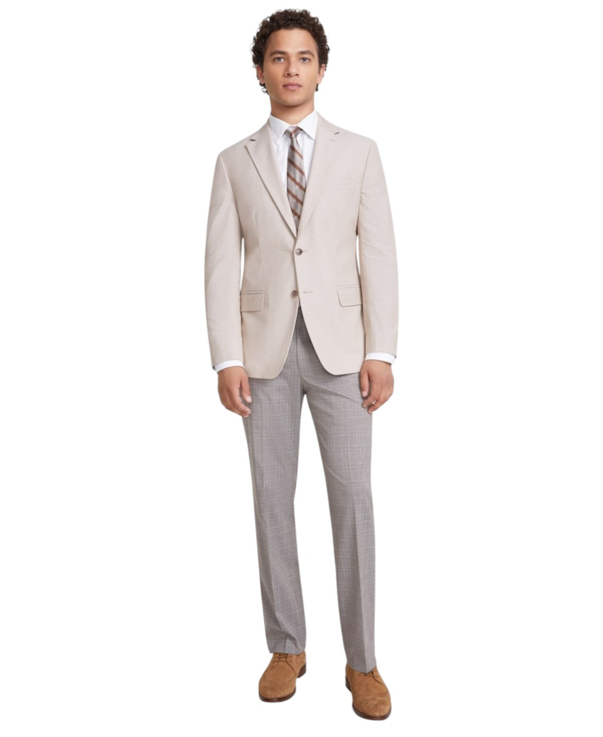 Tommy Hilfiger Mens Modern fit Sport Coat Blazer 40 S Beige Solid Stretch