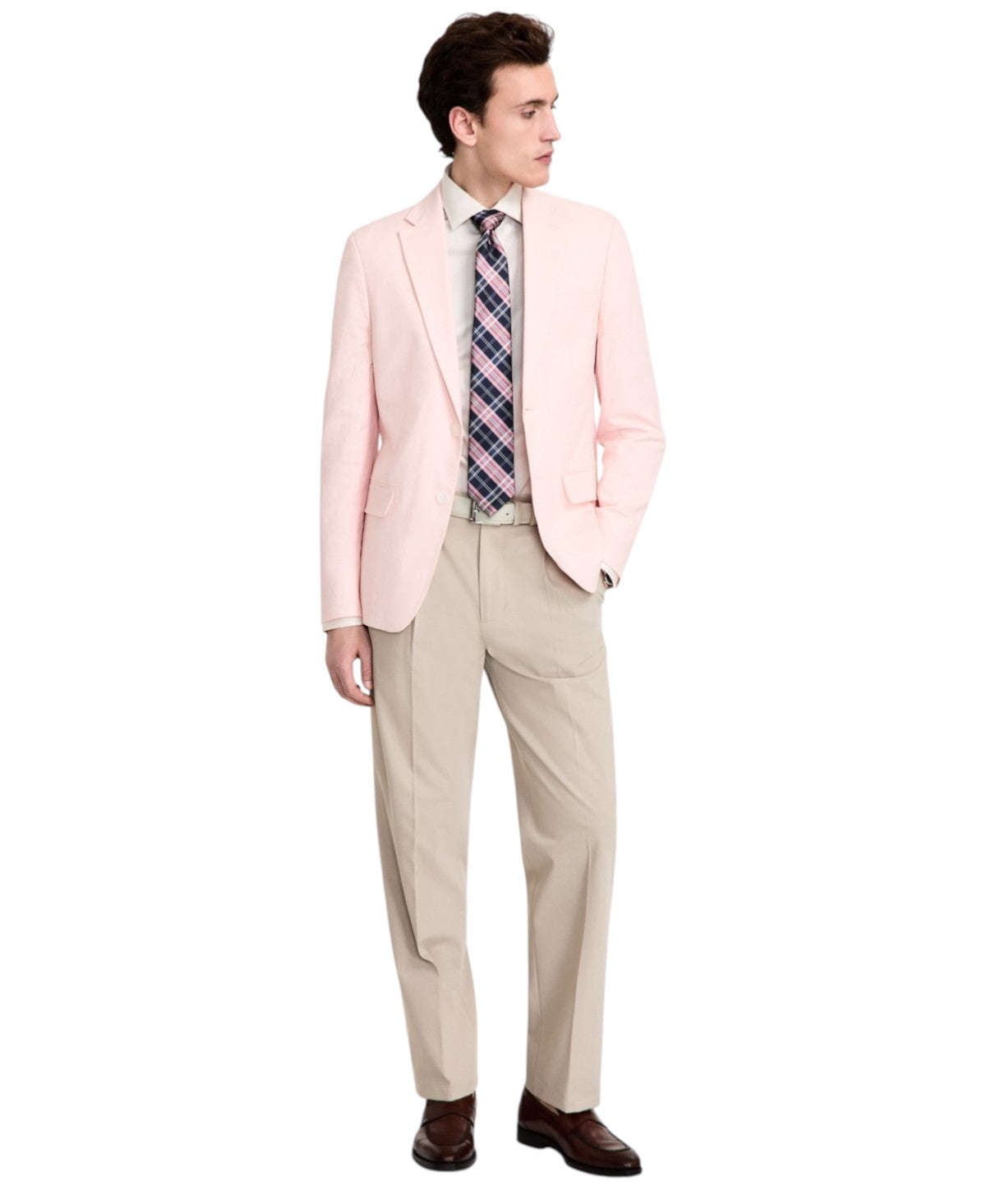 Tommy Hilfiger Mens Modern fit Sport Coat Blazer 44 R Pink Solid Stretch