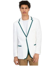Tommy Hilfiger Mens Modern fit Sport Coat Blazer 46 R White Green Tipped