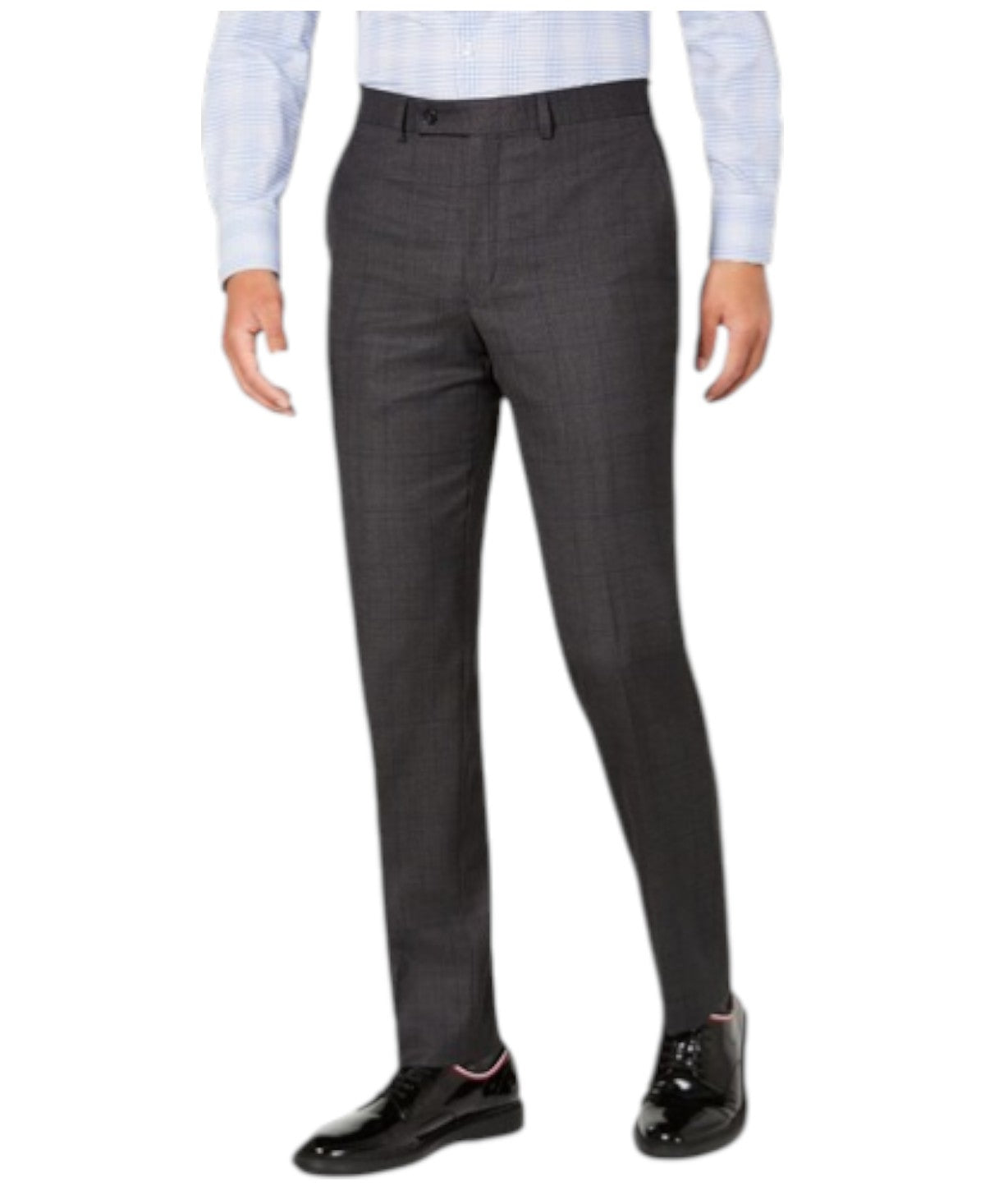 Dkny Mens Modern fit Dress Pants 32 / 30 Grey Plaid Stretch