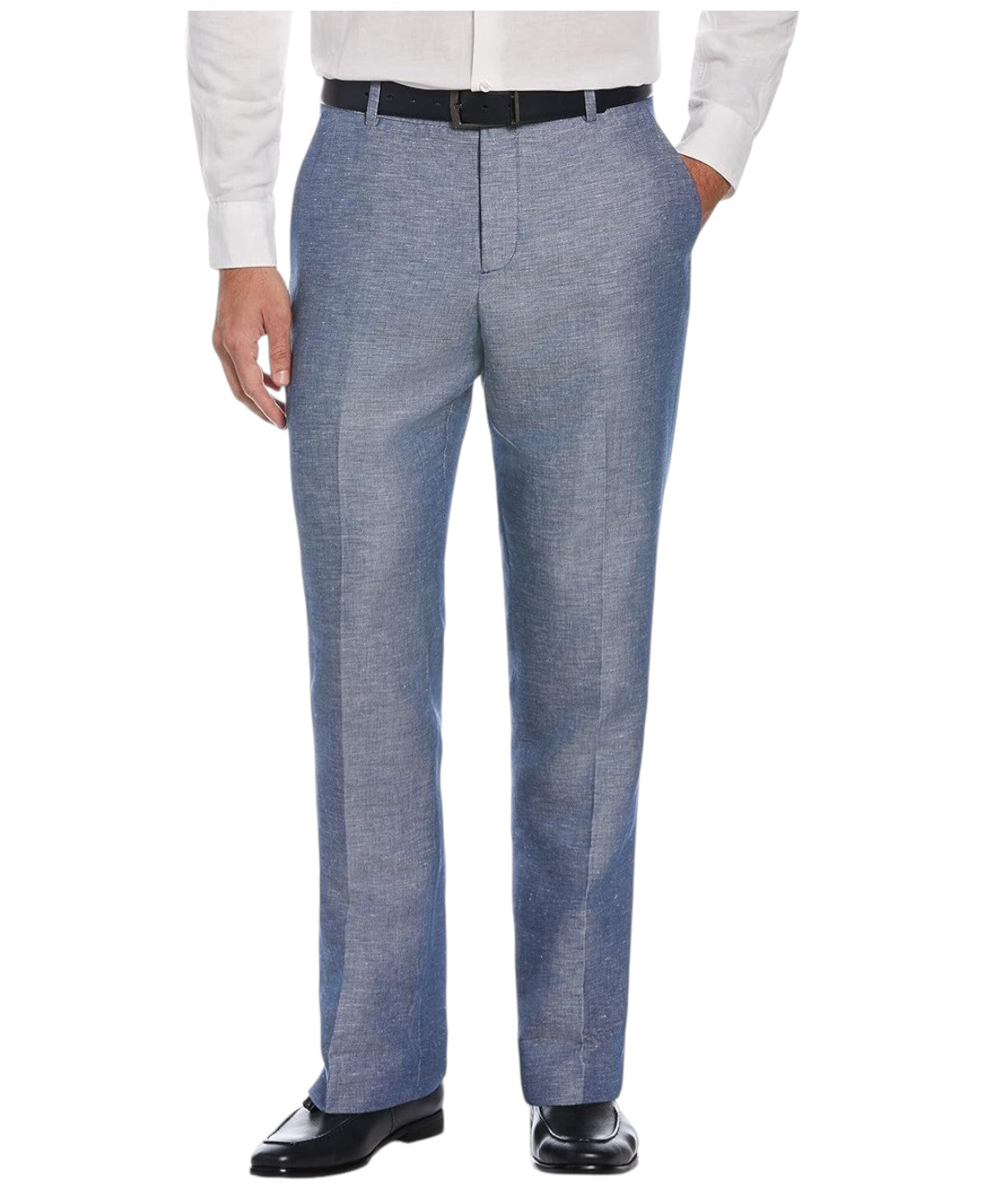 Perry Ellis Mens Modern fit Dress Pants 36 / 34 Blue Solid Stretch