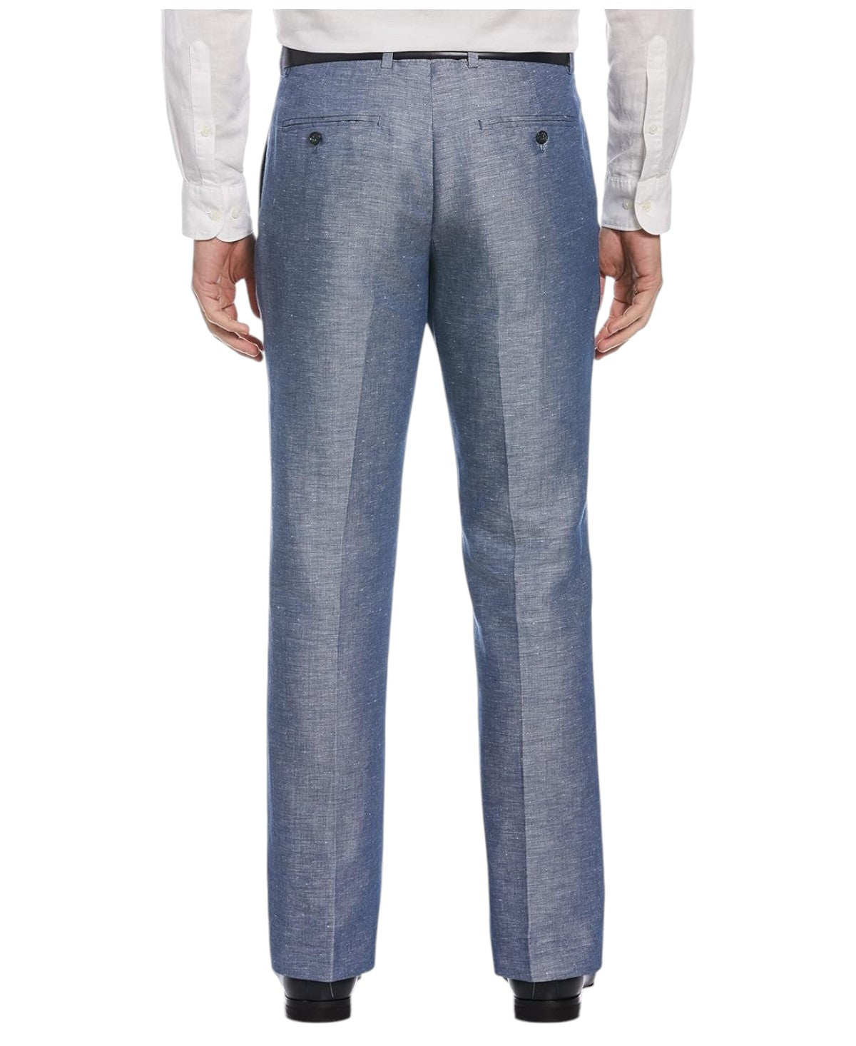 Perry Ellis Portfolio Mens Modern fit Dress Pants 38 / 32 Light Blue Solid Linen