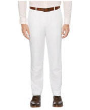 Perry Ellis Portfolio Mens Modern fit Linen Dress Pants 38 / 34 White Solid
