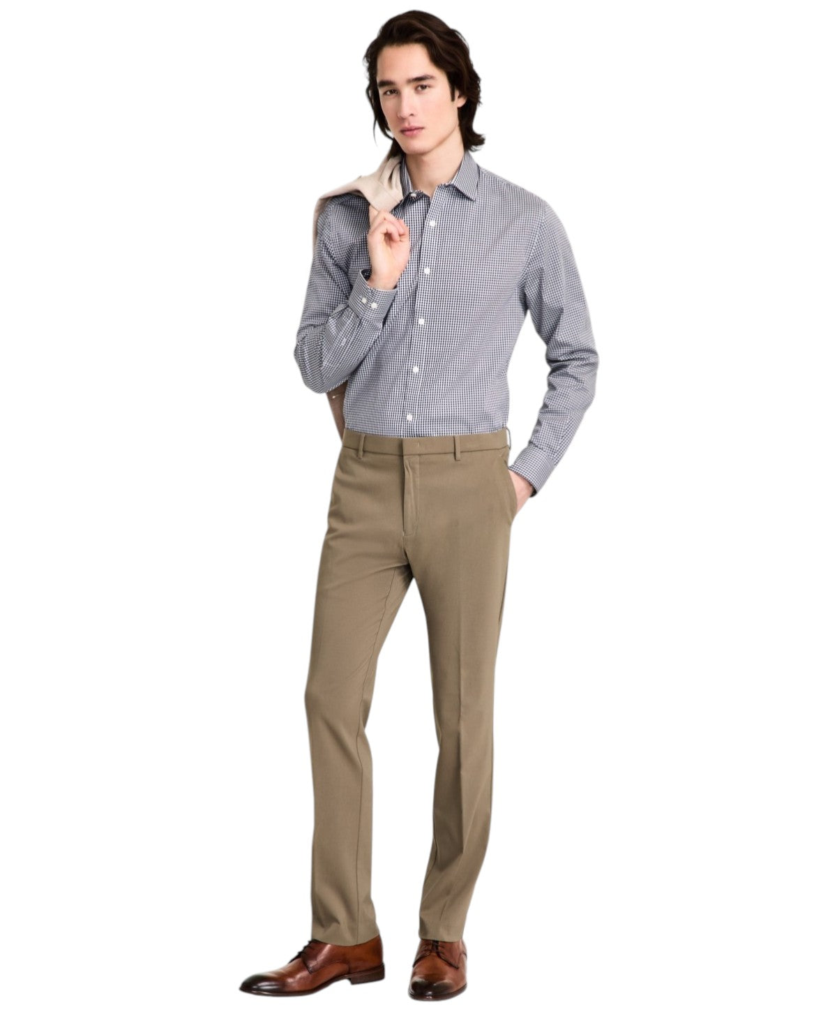 Tommy Hilfiger Mens Modern fit Dress Pants 33 / 32 Olive Green Solid Stretch