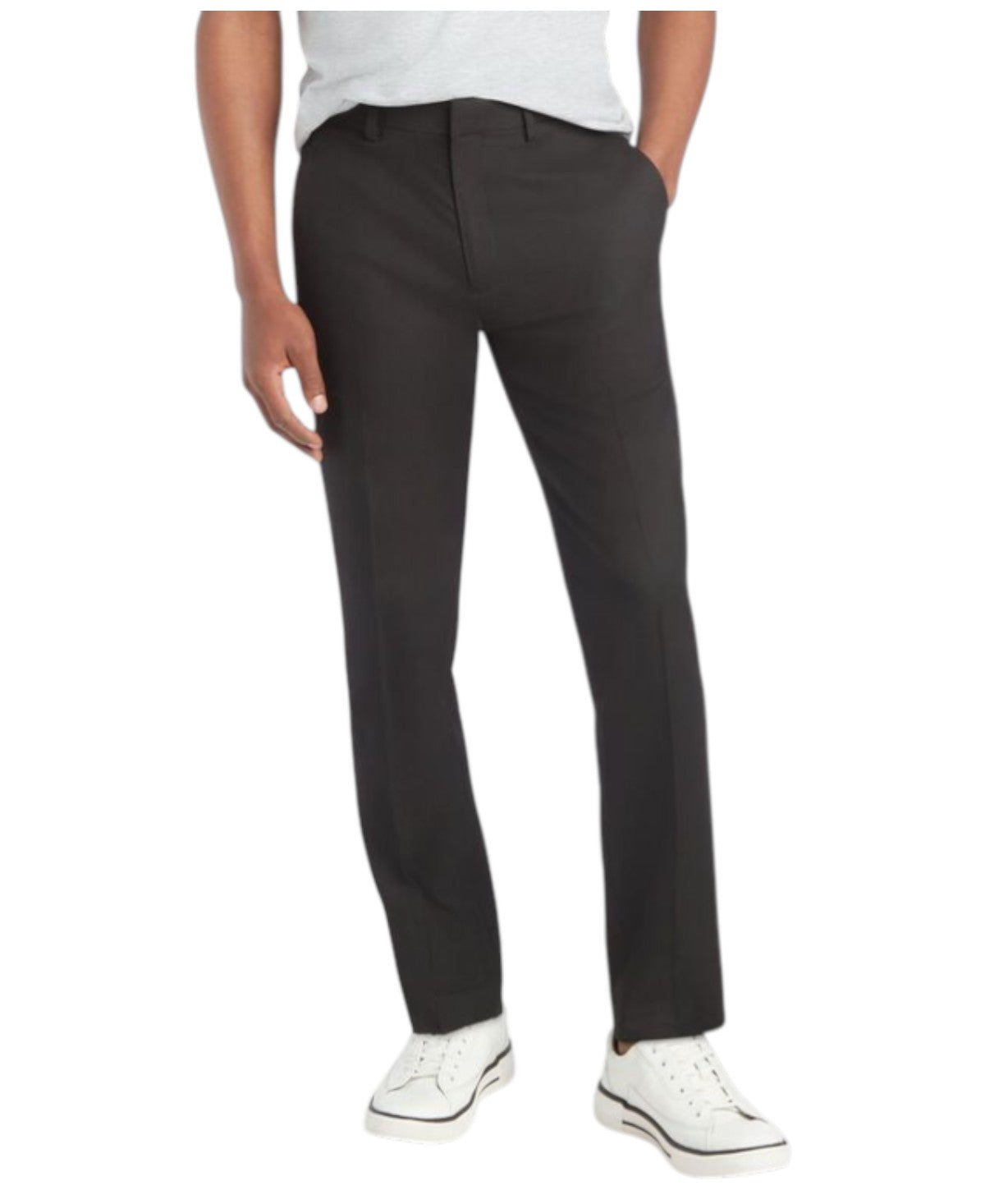 Kenneth Cole Mens Slim fit Dress Pants 36 / 32 Black Solid Stretch
