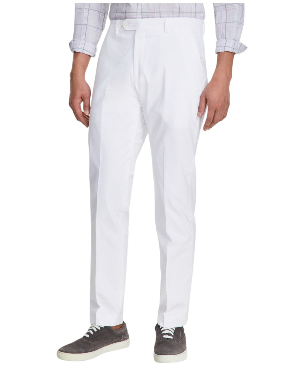 Tommy Hilfiger Mens Modern fit Dress Pants 38 / 30 White Solid Stretch