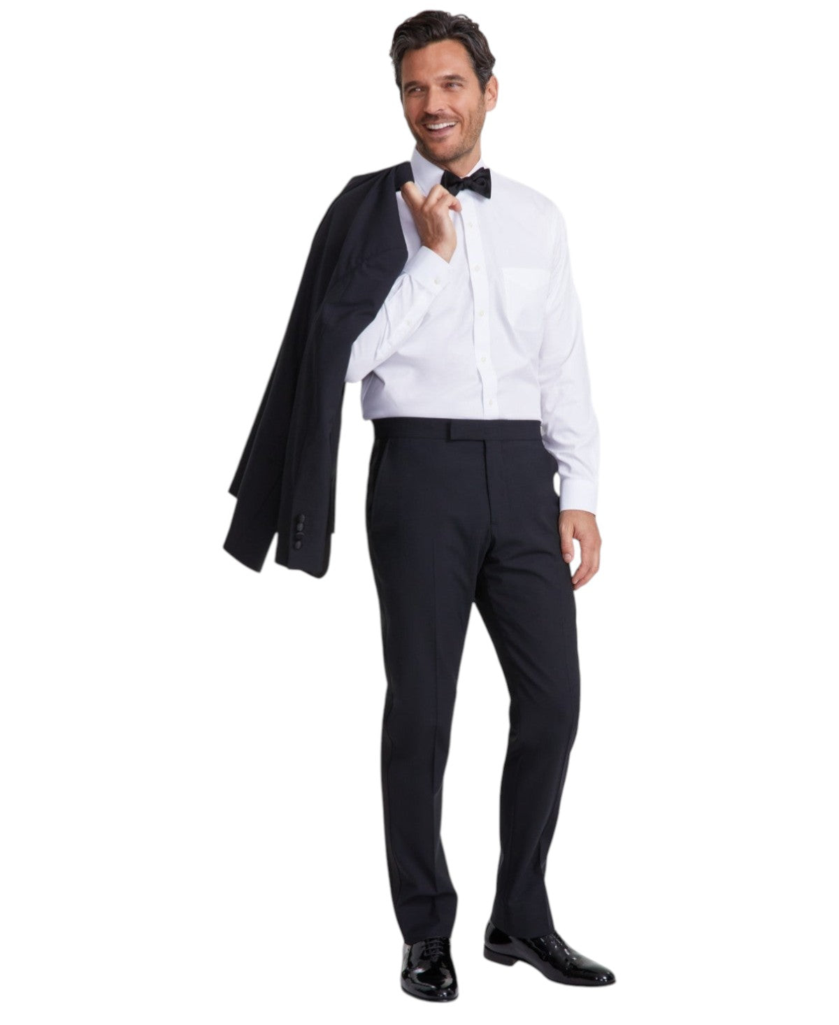 Brooks Brothers Mens Classic fit Tuxedo Pants 44 / 32 Black Solid Stretch