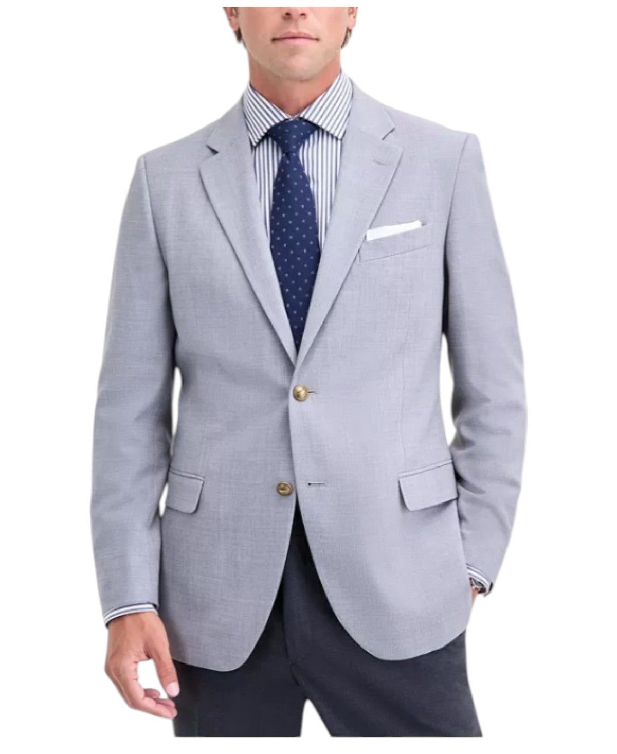 Nautica Mens Modern fit Sport Coat Blazer 40 S Light Grey Solid Stretch
