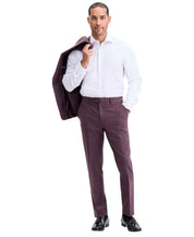 Bar Iii Mens Slim fit Wool Dress Pants 30 / 32 Plum Purple Solid