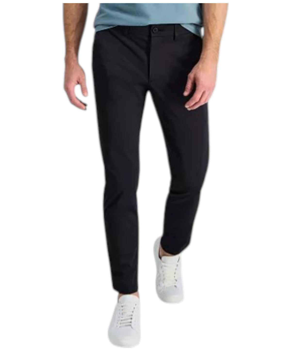 Haggar Mens Straight fit Dress Pants 42 / 32 Black Solid Stretch