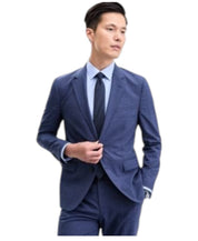 Hugo Boss Mens Modern fit Suit Jacket Blazer 40 R Mid Blue Plaid Stretch