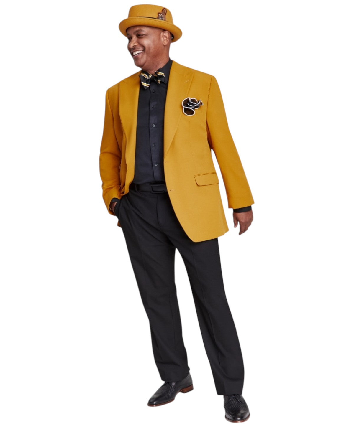 Tayion Mens Classic fit Sport Coat Blazer 38 R Gold Solid Stretch