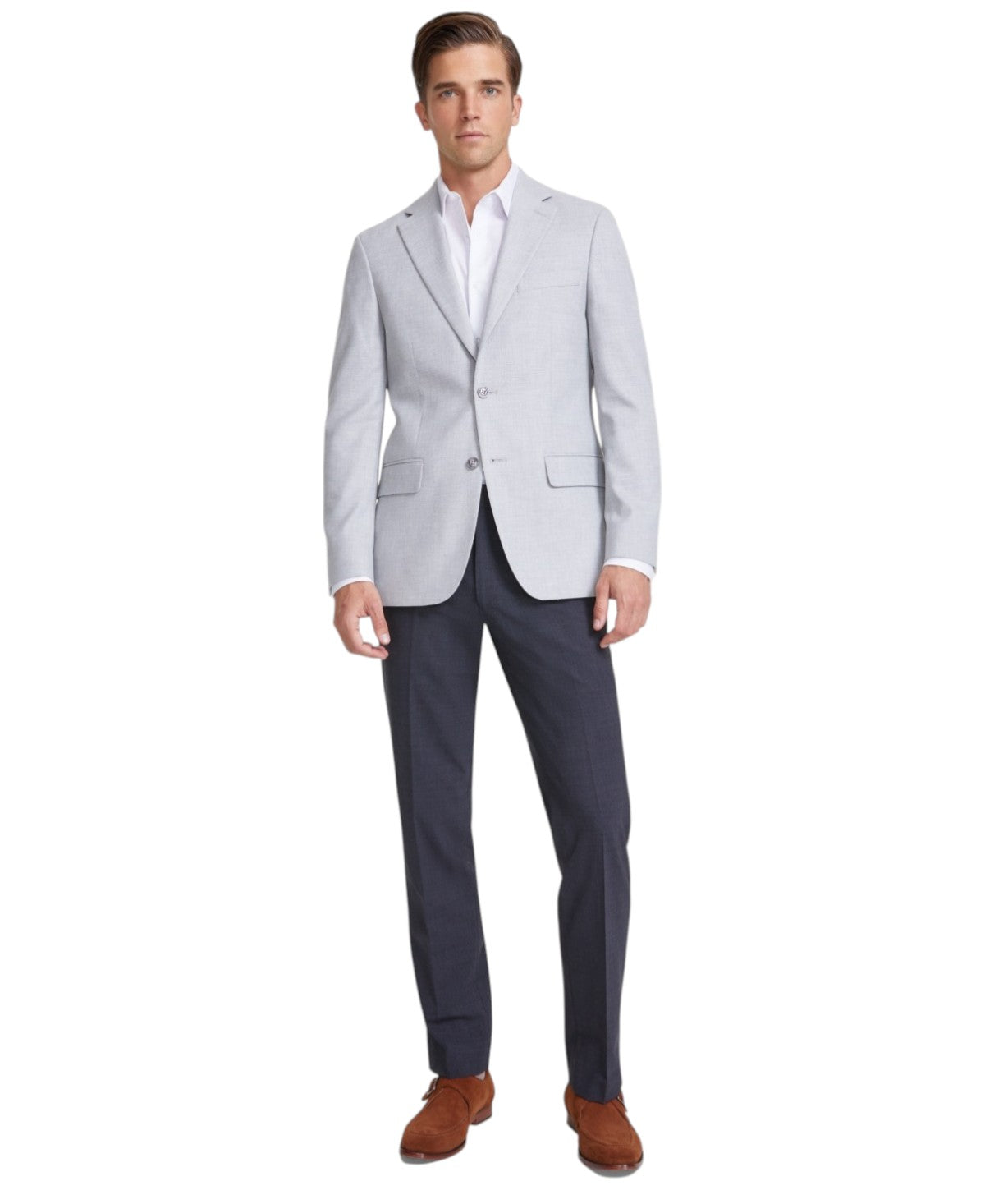 Tommy Hilfiger Mens Modern fit Sport Coat Blazer 38 S Light Grey Solid Stretch