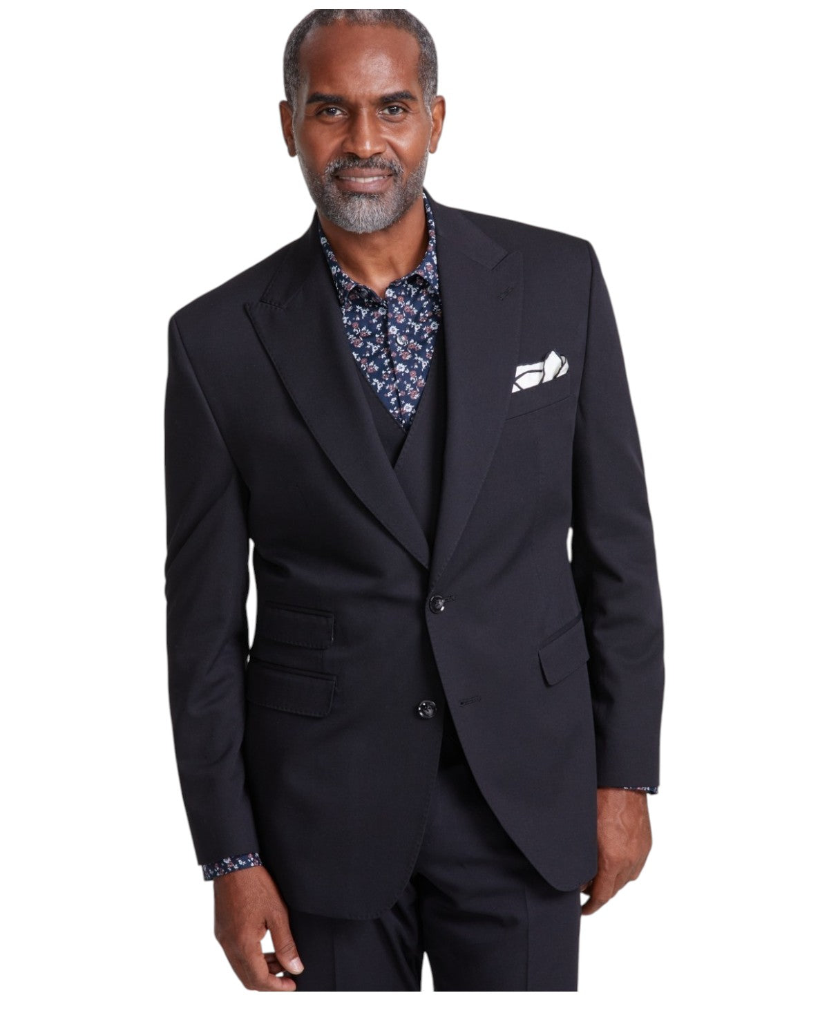 Tayion Mens Classic fit Suit Jacket Blazer 44 R Black Solid Stretch