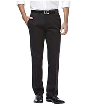 Haggar Mens Straight fit Dress Pants 36 / 30 Black Solid Stretch