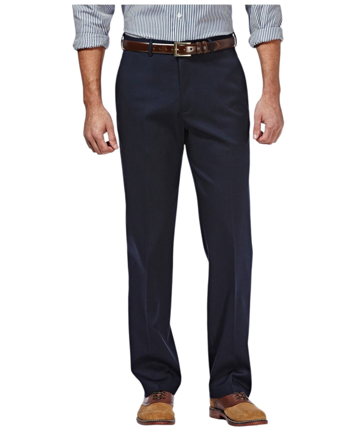 Haggar Mens Classic fit Dress Pants 40 / 29 Navy Blue Solid Stretch