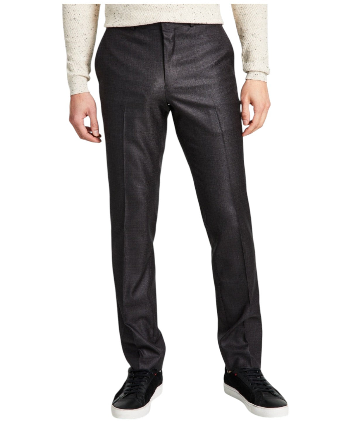 Kenneth Cole Mens Slim fit Dress Pants 36 / 29 Gun Metal Grey Solid Stretch