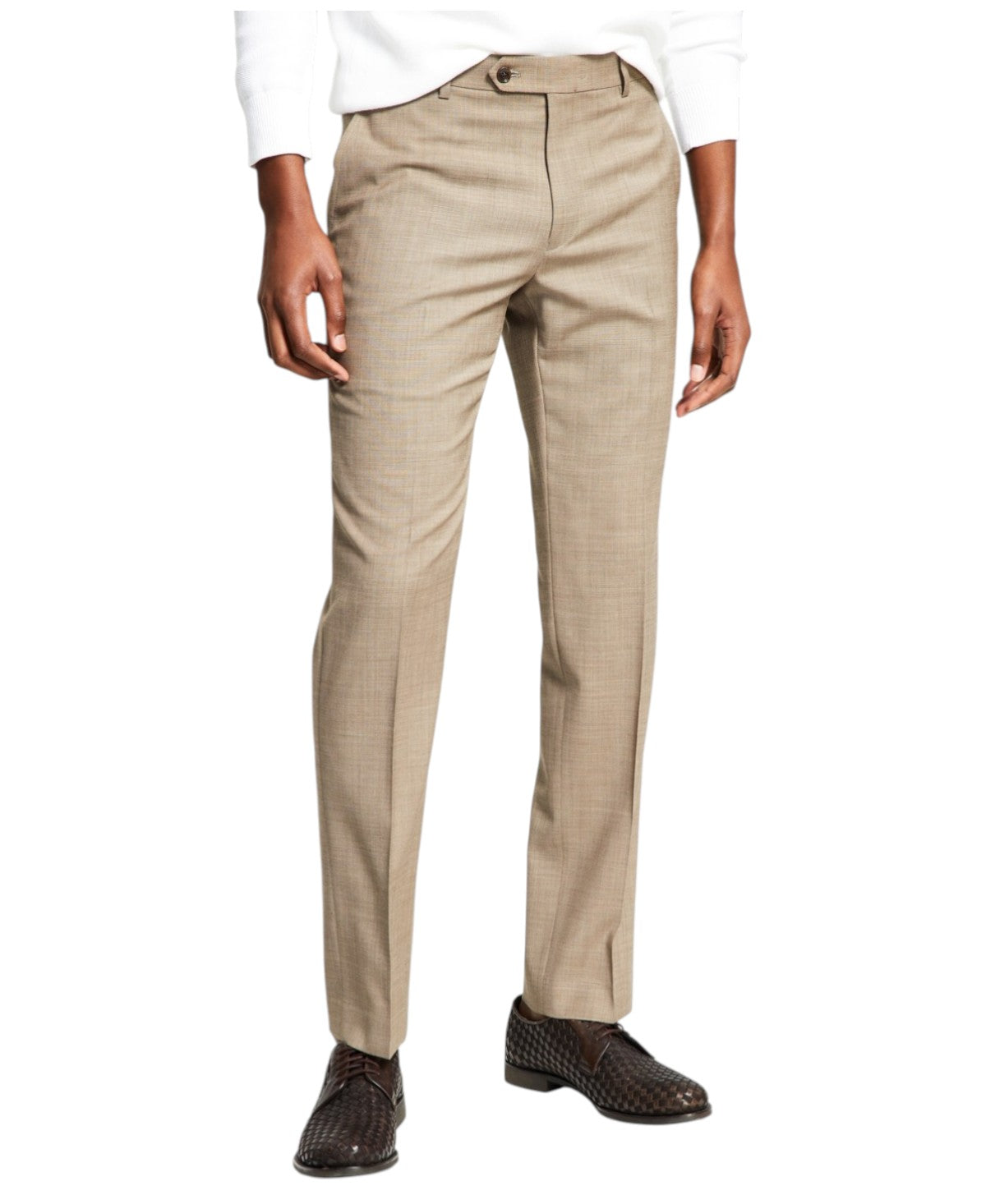 Tommy Hilfiger Mens Modern fit Dress Pants 34 / 32 Beige Solid Stretch