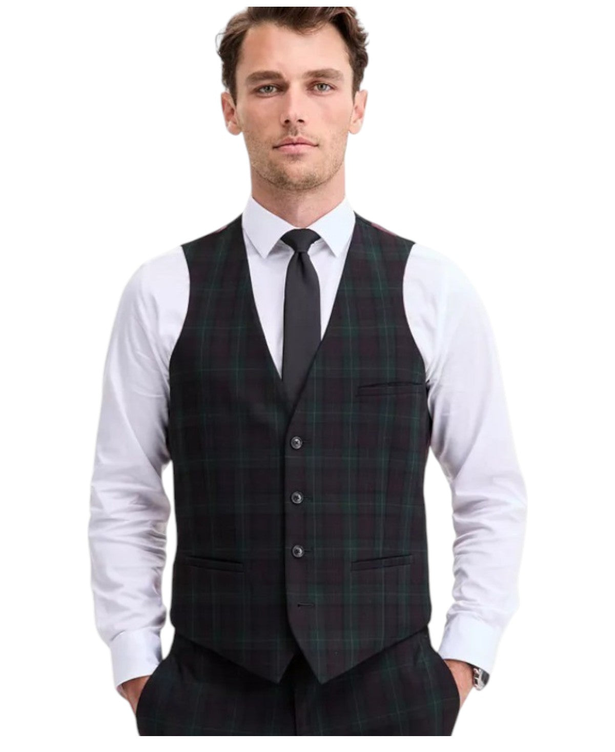 Bar Iii Mens Slim fit Suit Vest Large Green Burgundy