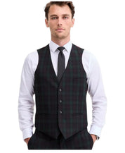 Bar Iii Mens Slim fit Suit Vest Large Green Burgundy