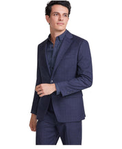 Tallia Mens Classic fit Suit Jacket Blazer 44 L Navy Blue Solid Stretch