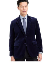 Hugo Boss Mens Slim fit  Cotton Sport Coat Blazer 46 L Blue Solid