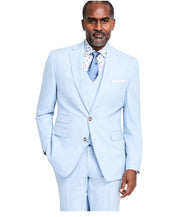 Tayion Mens Regular fit Suit Jacket Blazer 42 S Light Blue Solid Stretch