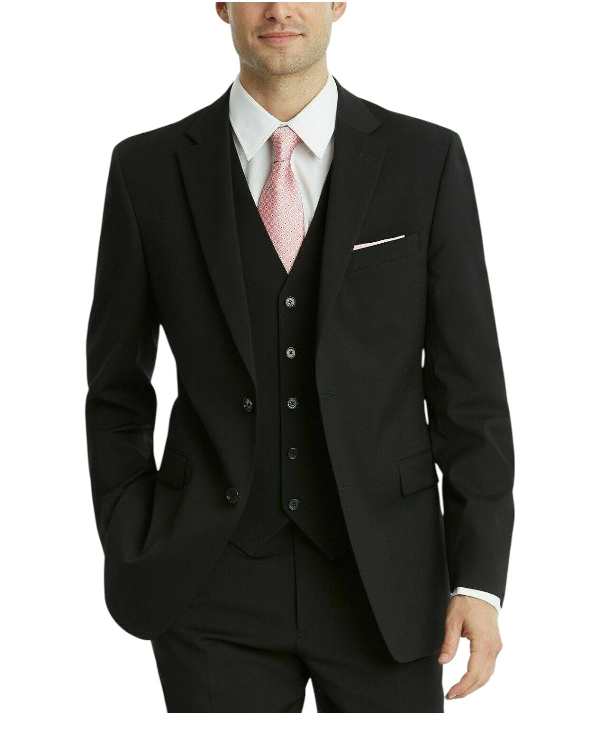 Tommy Hilfiger Mens Modern fit Suit Jacket Blazer 38 S Black Solid Stretch
