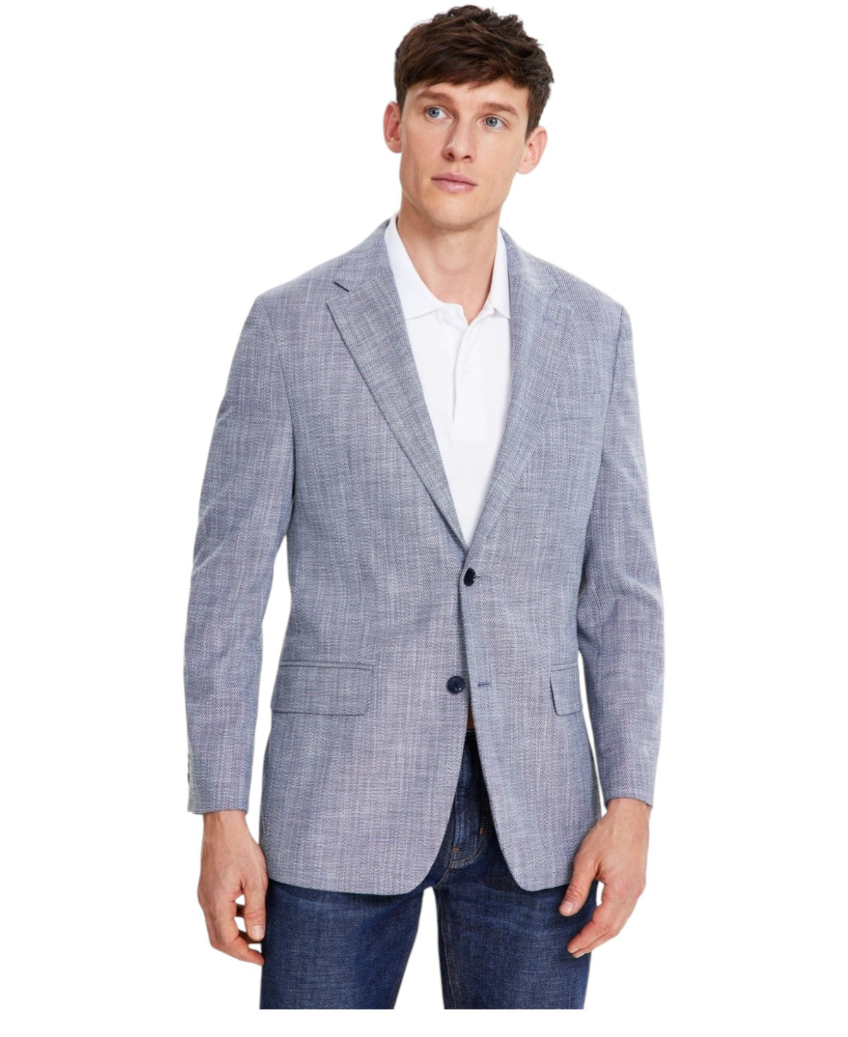 Tommy Hilfiger Mens Modern fit Sport Coat Blazer 40 R Light Heather Blue