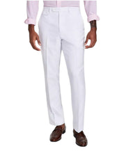 Tayion Mens Classic fit Dress Pants 36 / 34 White Solid Stretch