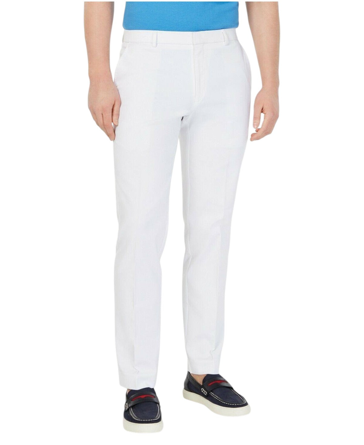 Tommy Hilfiger Mens Modern fit Dress Pants 30 / 30 White Solid Stretch