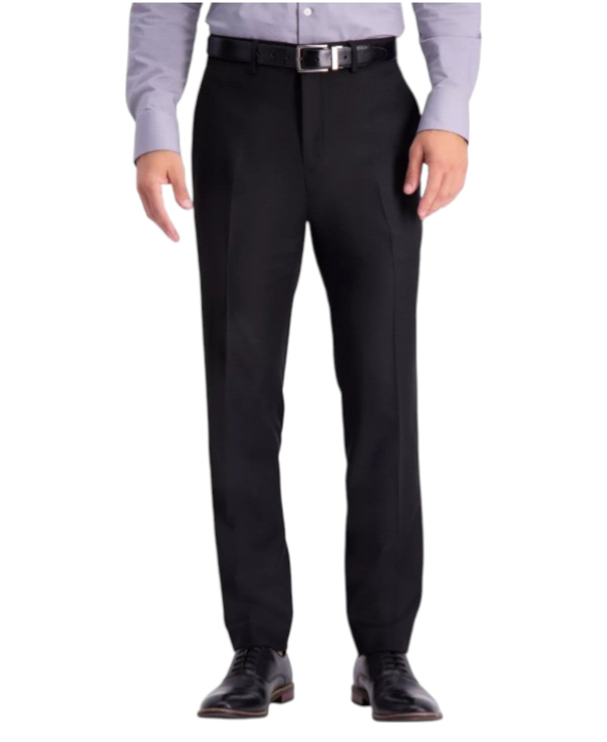 Kenneth Cole Mens Slim fit Dress Pants 34 / 30 Black Solid Stretch