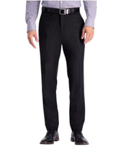Kenneth Cole Mens Slim fit Dress Pants 34 / 30 Black Solid Stretch