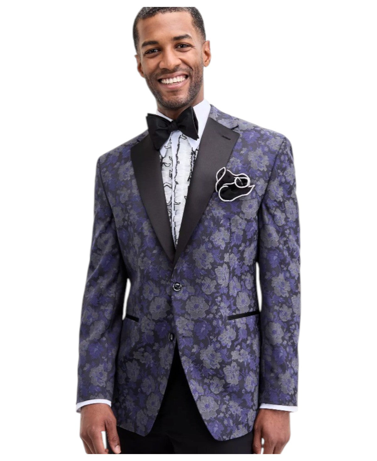 Tayion Mens Classic fit Suit Jacket Blazer 40 S Purple Floral Stretch