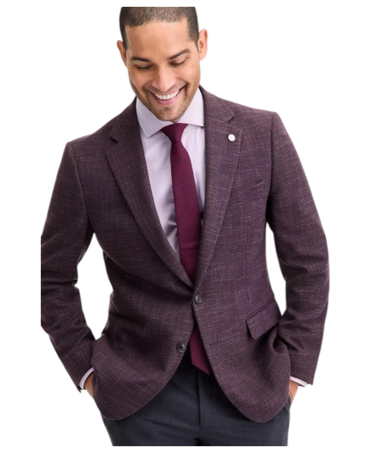 Ted Baker Mens Modern fit Sport Coat Blazer 44 L Berry Red Solid Stretch