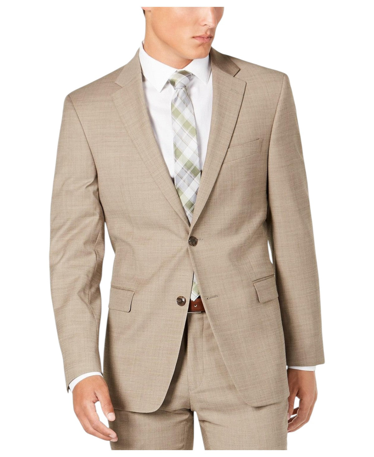 Tommy Hilfiger Mens Modern fit Suit Jacket Blazer 44 R Beige Solid Stretch