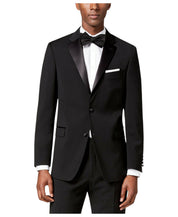 Tommy Hilfiger Mens Modern fit Tuxedo Jacket Blazer 42 S Black Solid Stretch