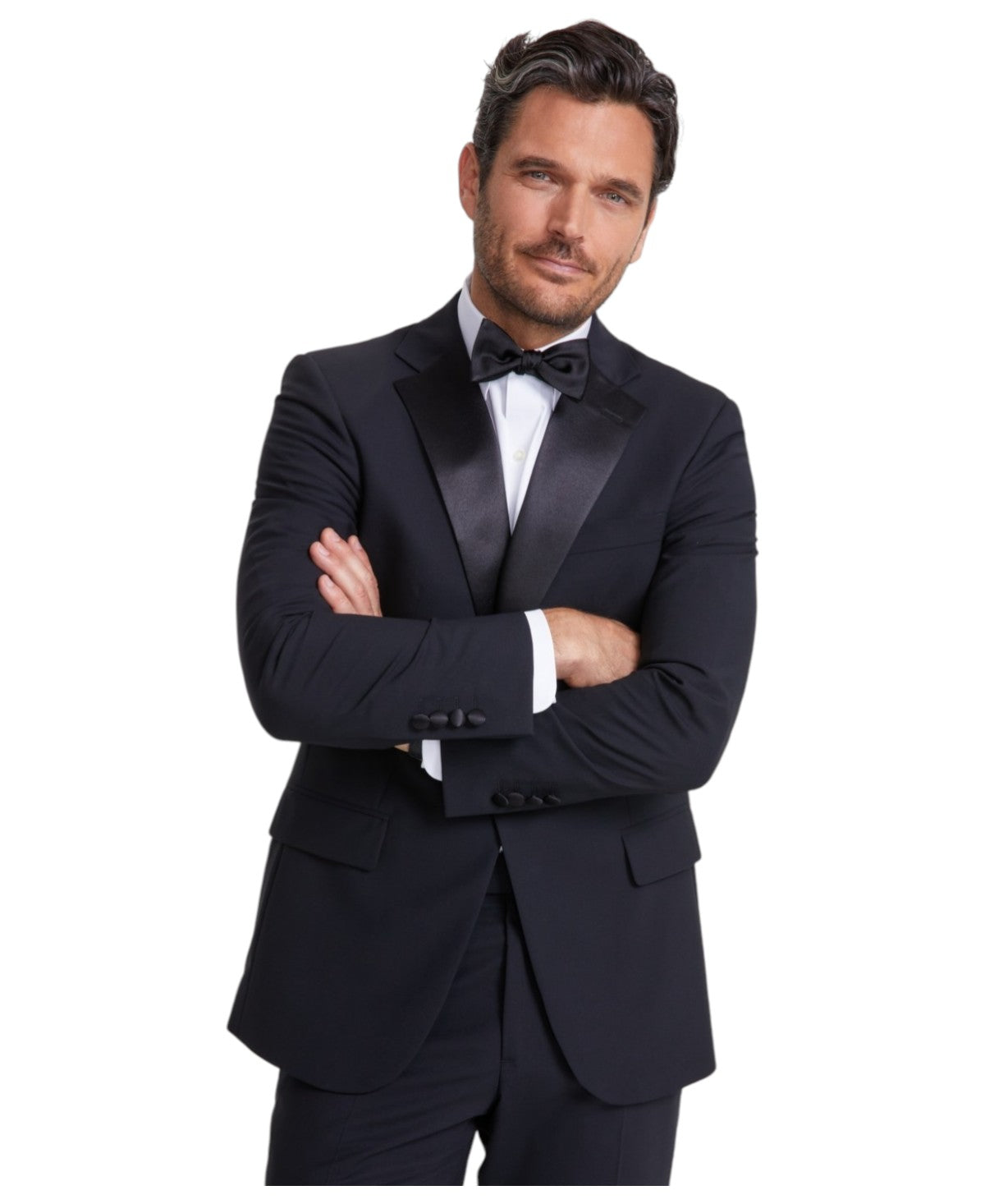 Brooks Brothers Mens Classic fit Tuxedo Jacket Blazer 42 L Black Solid Stretch